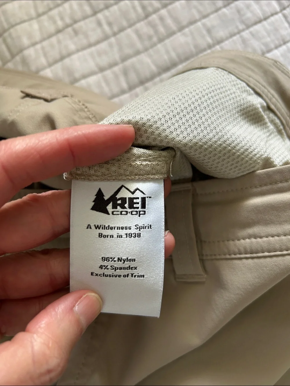REI co-op light tan nylon outdoor hiking work casual Gorpcore pants 34” men’s - Picture 8 of 12
